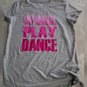 Active Basic Gray Tee with Pink Graphic